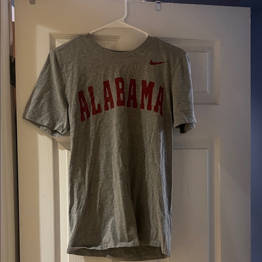 Alabama Nike Gray T-Shirt with Red Alabama Text